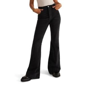 FAVORITE DAUGHTER Valentina Super High Waist Flare Corduroy Jean Meteorite Sz 25